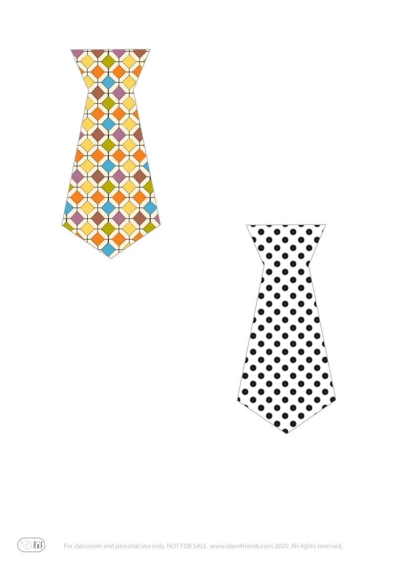 Χειροτεχνία κάρτα για την γιορτή του πατέρα για παιδιά προσχολικής ηλικίας με δωρεάν εκτυπώσιμες γραβάτες.