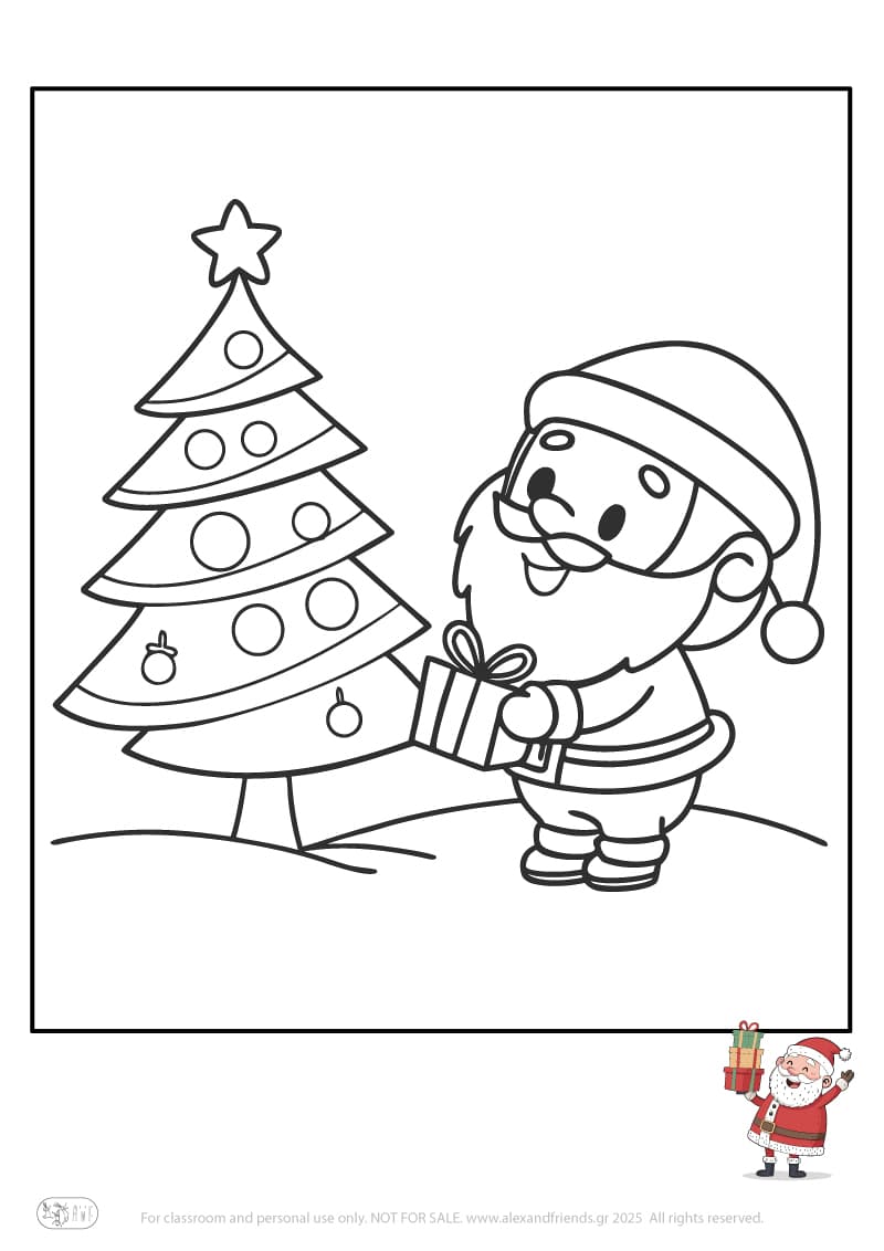 Santa with a present