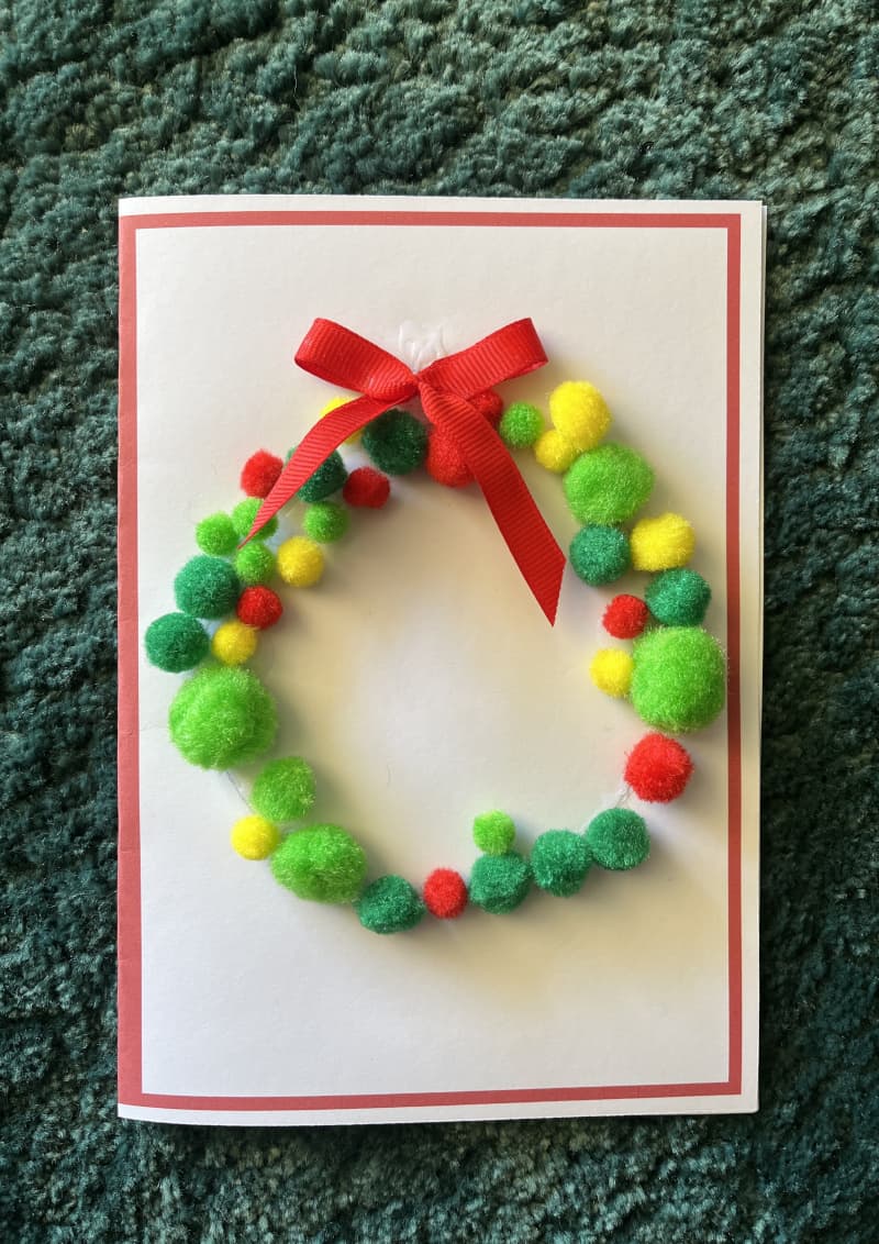 Christmas Card with Pom Poms 