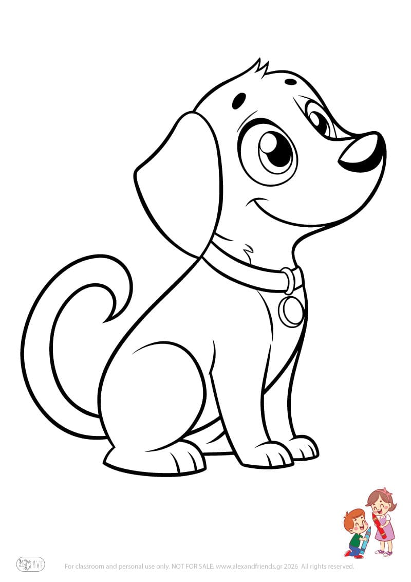 Dog. Animal coloring pages for preschoolers