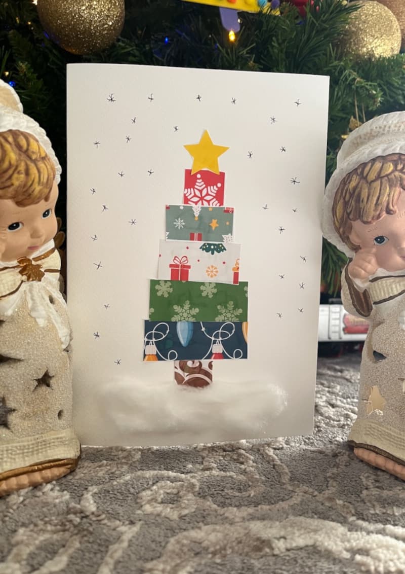 Christmas Card from Colorful Paper Pieces