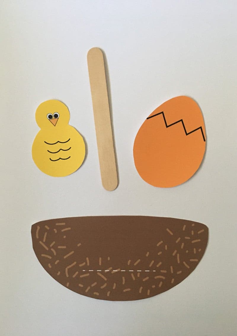 Craft for Easter for kids. Chick and egg.