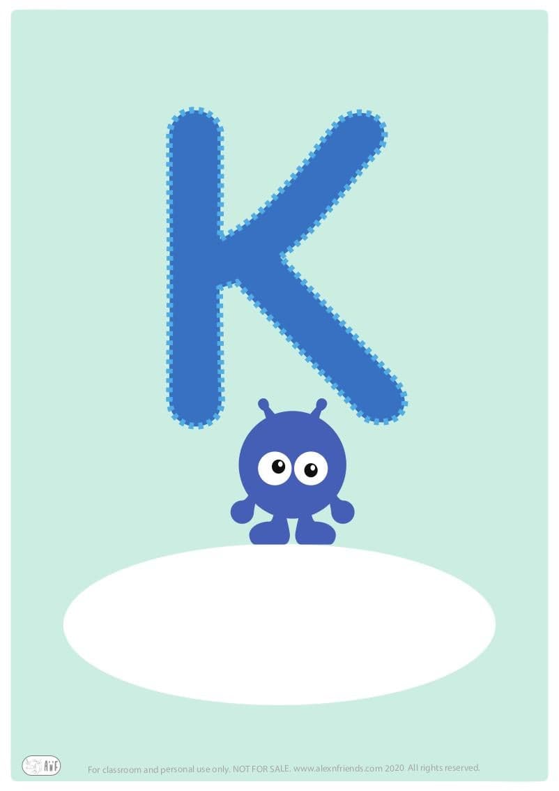 Δωρεάν εκτυπώσιμο εξώφυλλο για παιδικό ντοσιέ με το ελληνικό γράμμα Κ. 