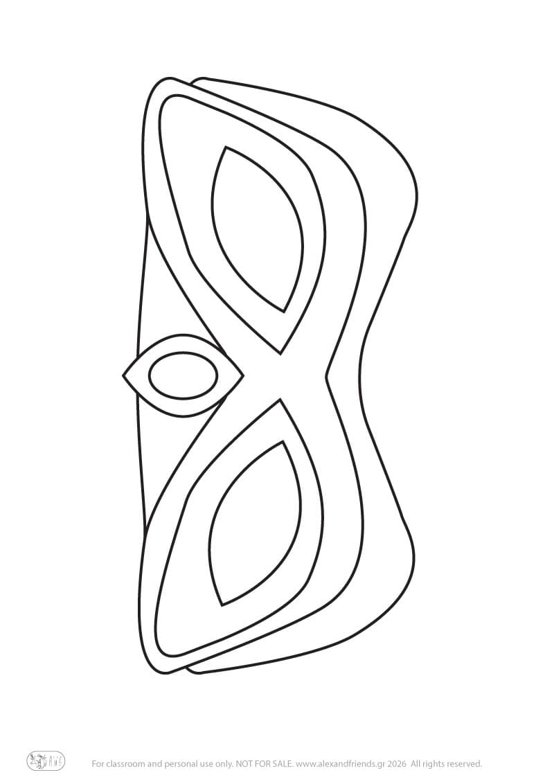 Αποκριάτικες μάσκες για παιδιά για χρωμάτισμα και κόψιμο