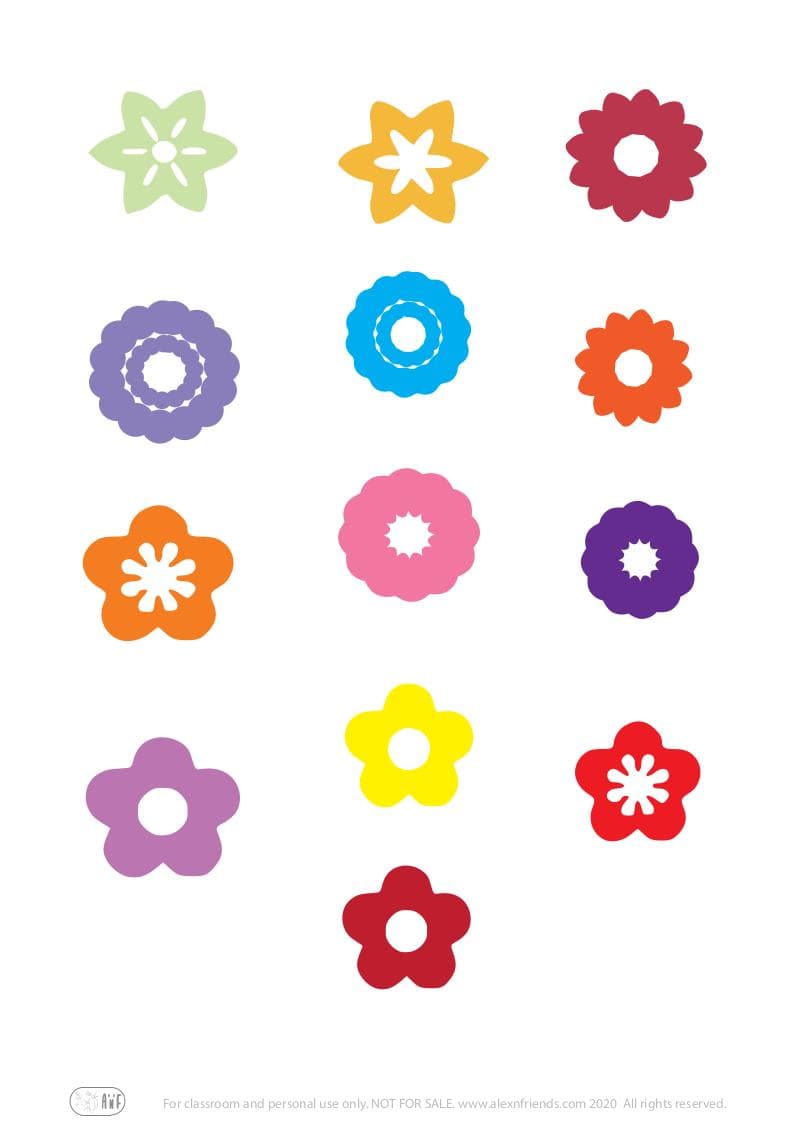 Χειροτεχνία κάρτα με λουλούδια ή καρδιές για την γιορτή της μητέρας για παιδιά προσχολικής ηλικίας με δωρεάν εκτυπώσιμο υλικό. Πολύχρωμα λουλούδια.