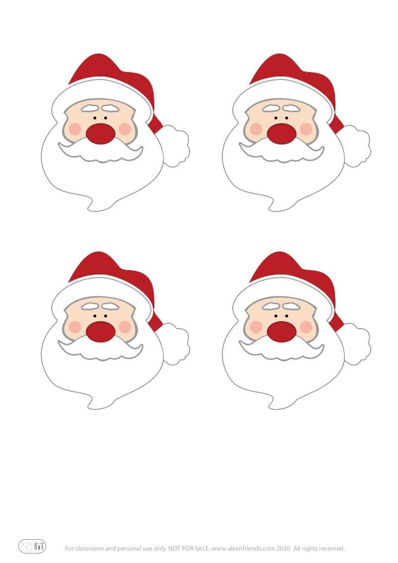 Free printable stickers for kids. Christmas and New Year's. Santa Claus.