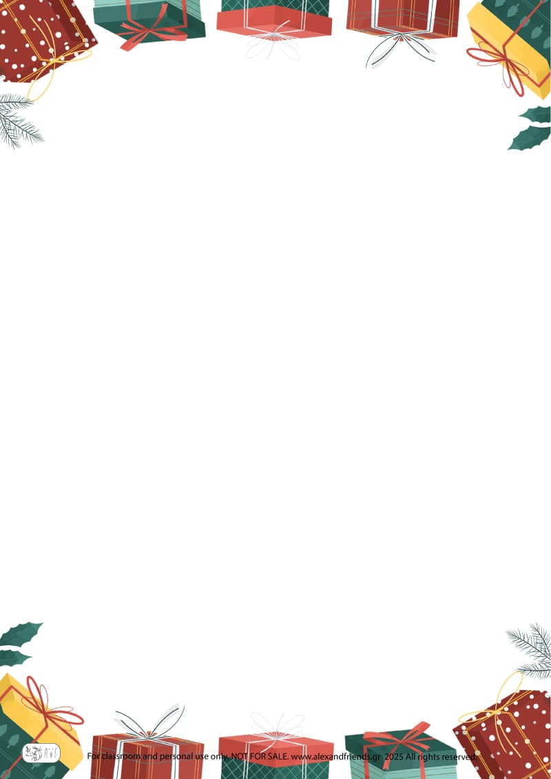 Christmas writing paper