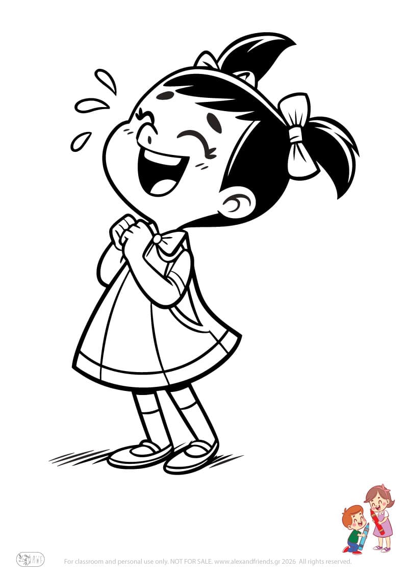 Girl. Simple coloring page printable for toddlers and preschoolers