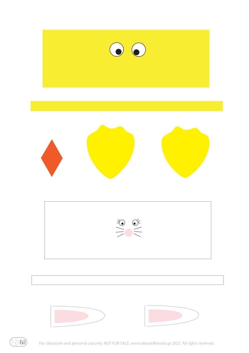 Easter craft for kids with toilet roll with free printable material. Bunny and chick basket.