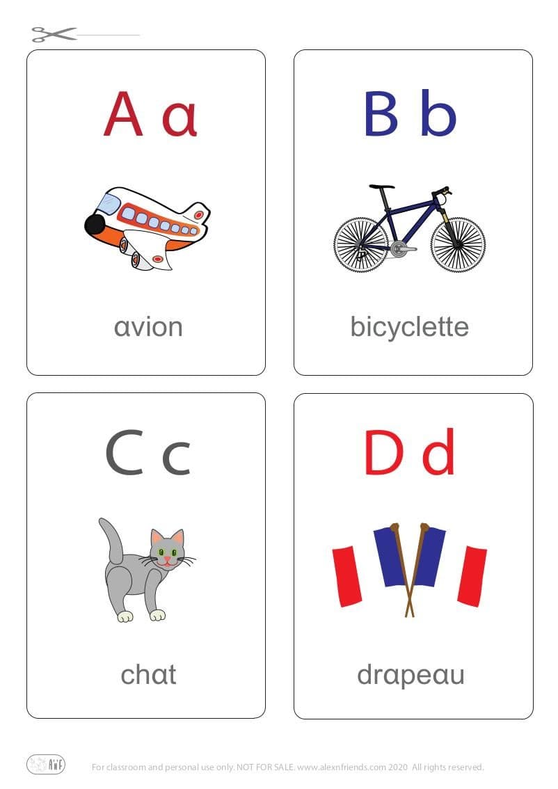 French alphabet cards