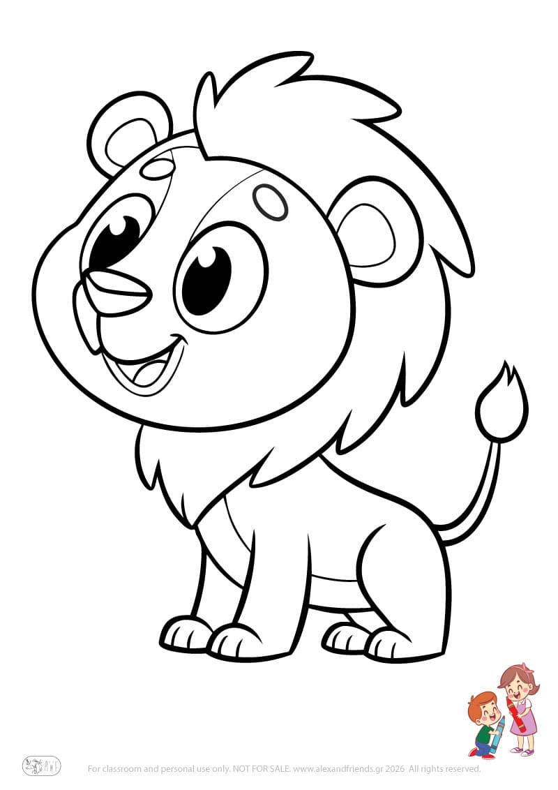 Lion. Animal coloring pages for preschoolers