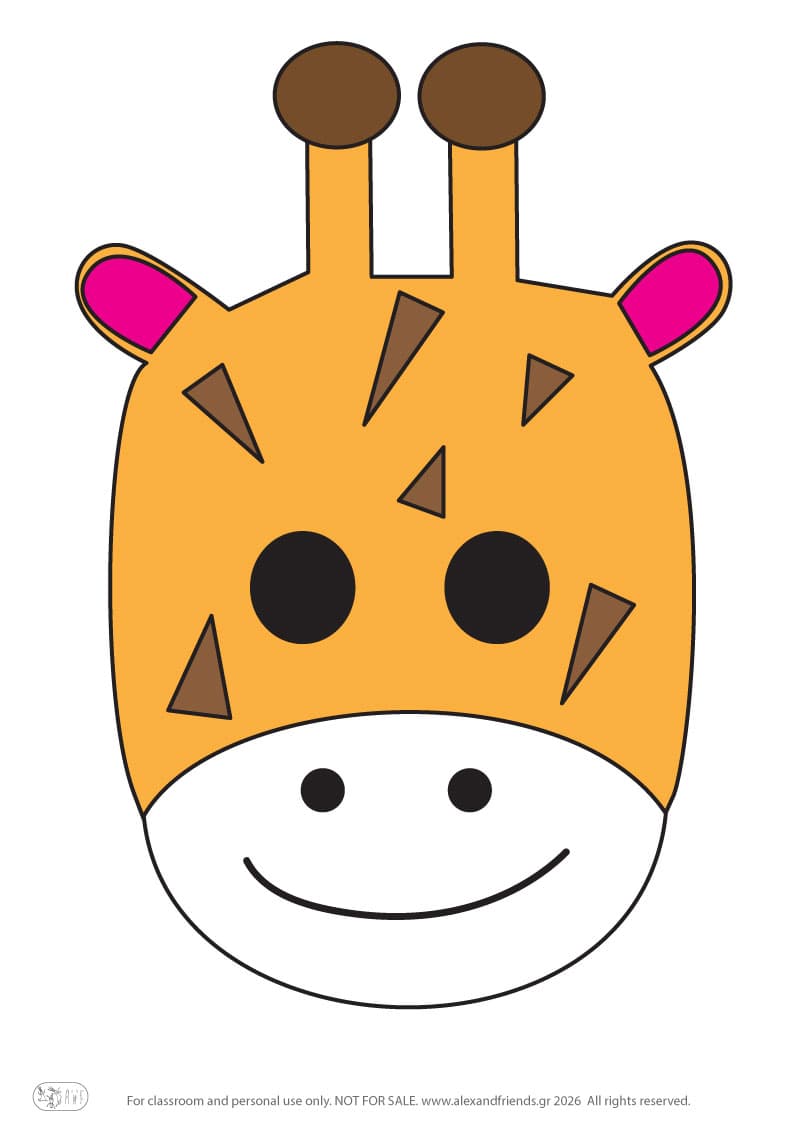 Μάσκα - Καμηλοπάρδαλη. Αποκριάτικες παιδικές χειροτεχνίες με μάσκες και δημιουργικές δραστηριότητες