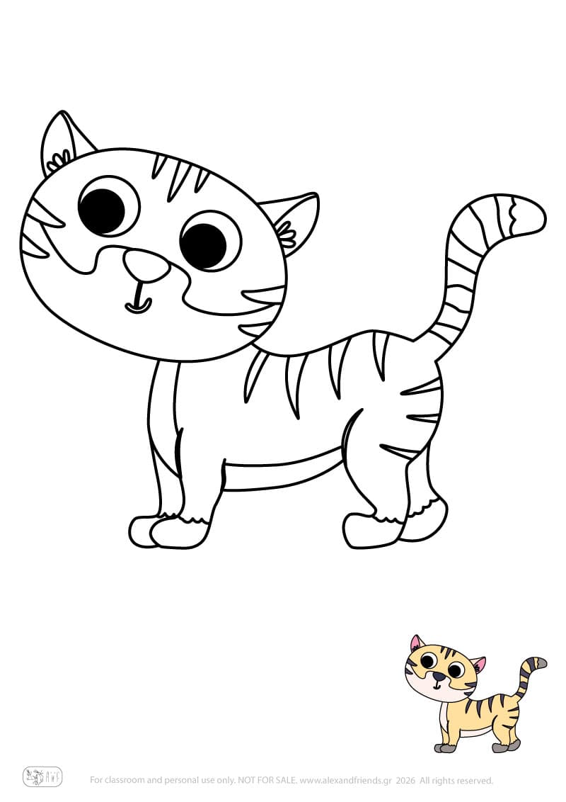Cat. Printable animal coloring pages for preschoolers collection – Alex'n'Friends