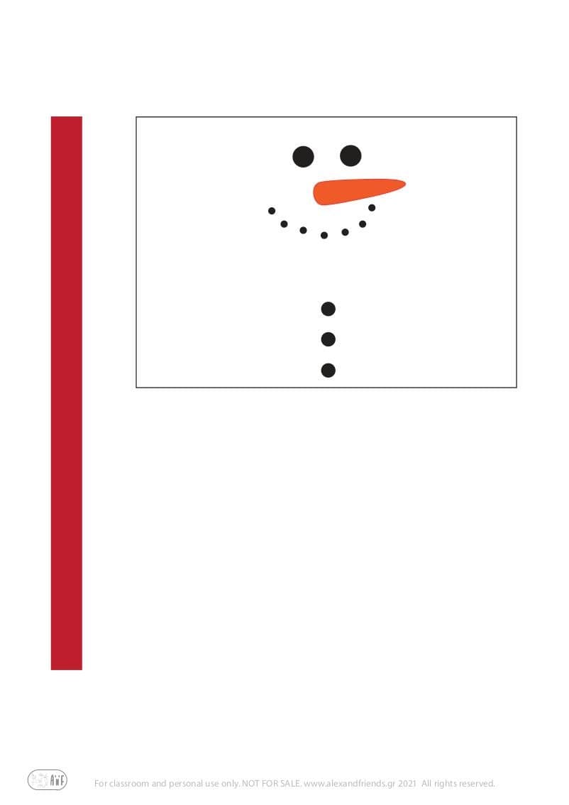 Free printable craft for kids for the holidays. Christmas and New Year's. Toilet paper snowman.
