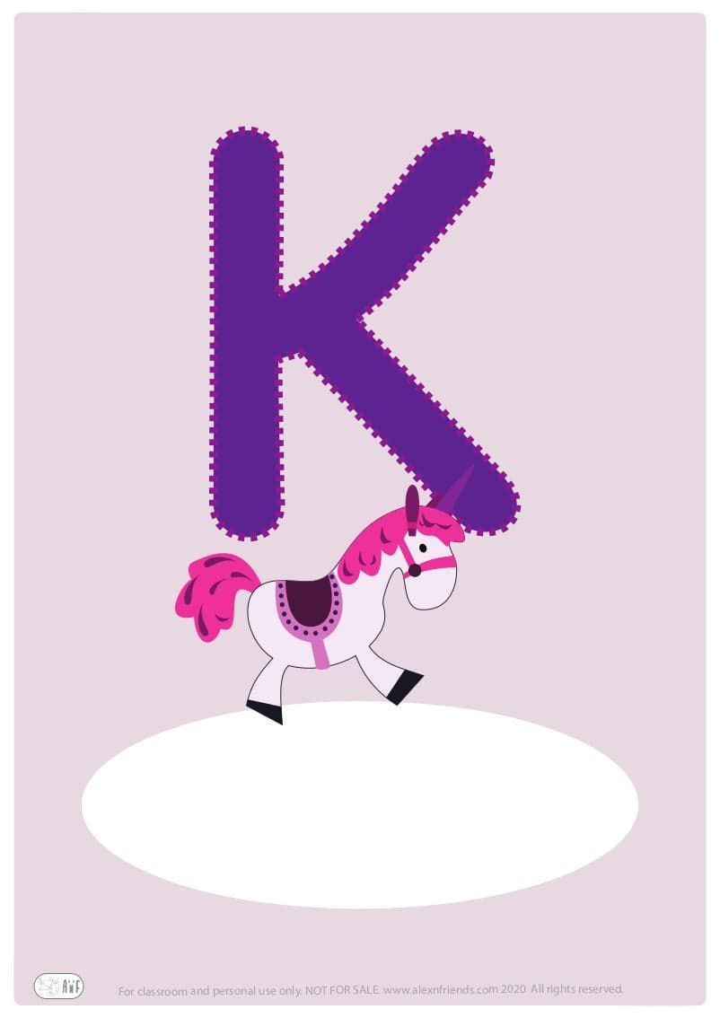 Δωρεάν εκτυπώσιμο εξώφυλλο για παιδικό ντοσιέ με το ελληνικό γράμμα Κ. 