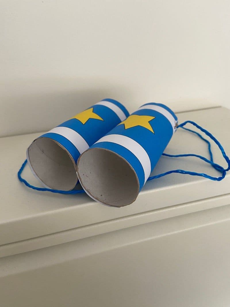 Craft for kids preschool kindergarten. Educational play for toddlers for preschool. Binoculars. Toilet paper roll. Rope. Free printable material. 