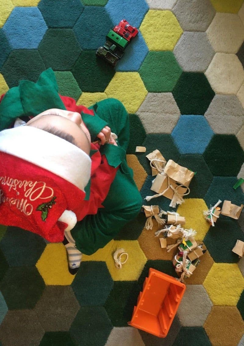 Educational game for kids. Christmas and New Year's. The little elf is making its toys.