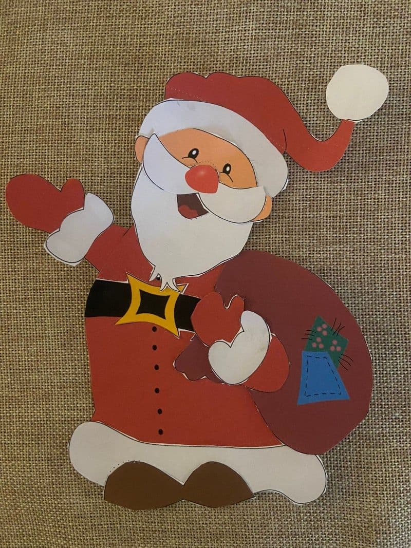 Free printable craft for kids for the holidays. Christmas and New Year's. Santa Claus.
