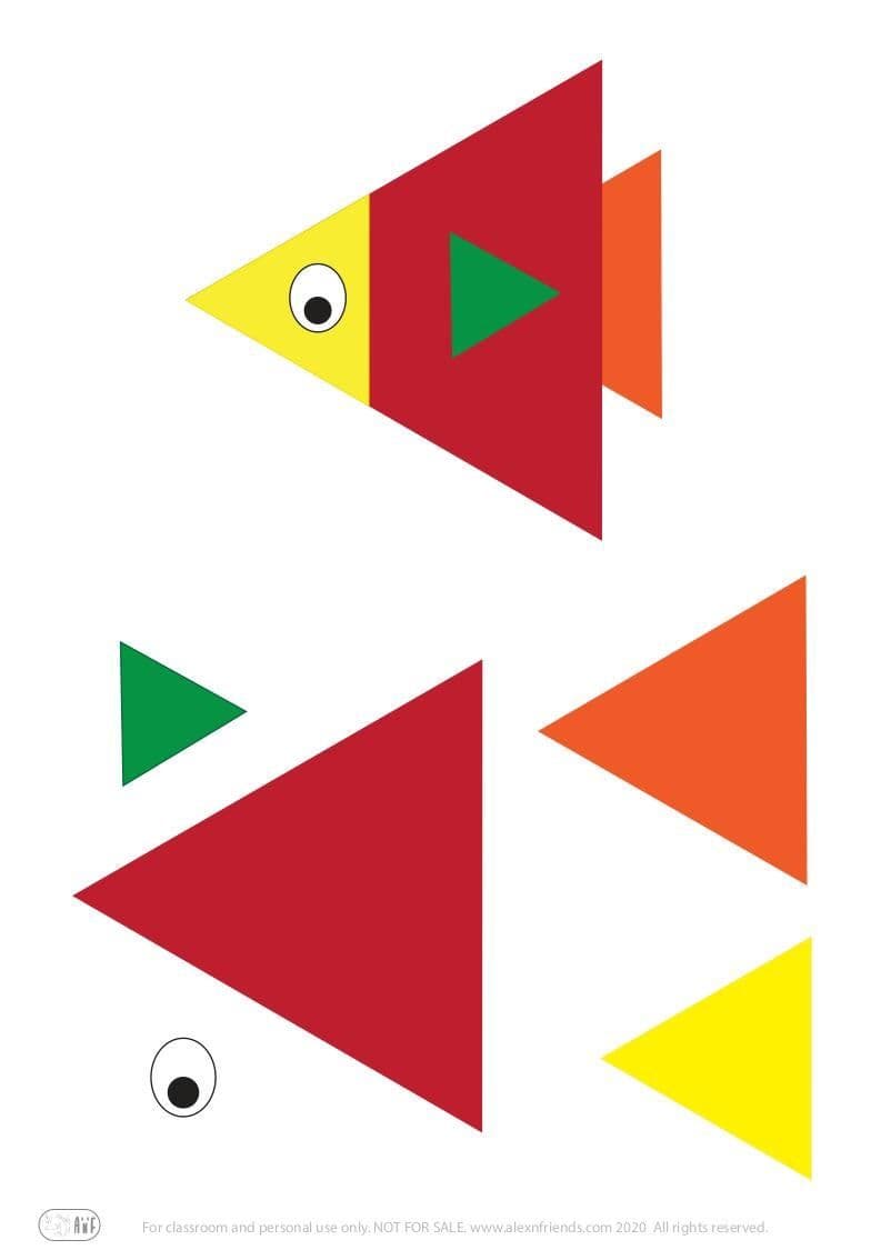Fish and frog (printable material)