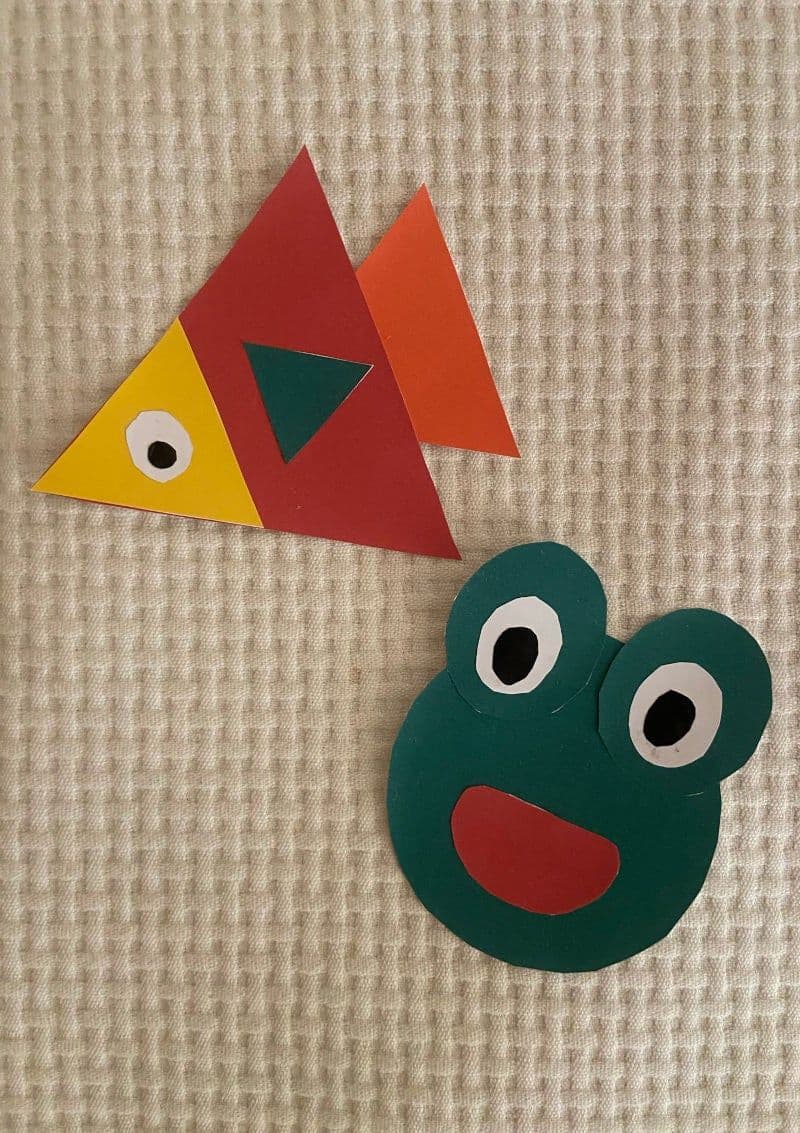 Fish and Frog craft for preschoolers with free printable material.