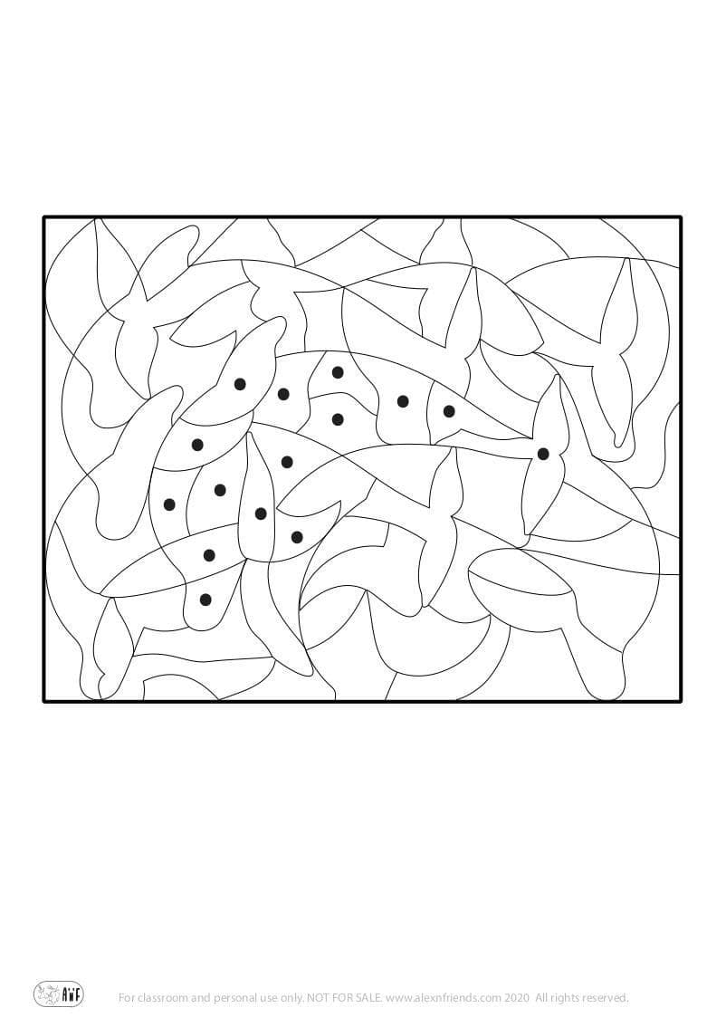 Coloring Puzzle - Dophin