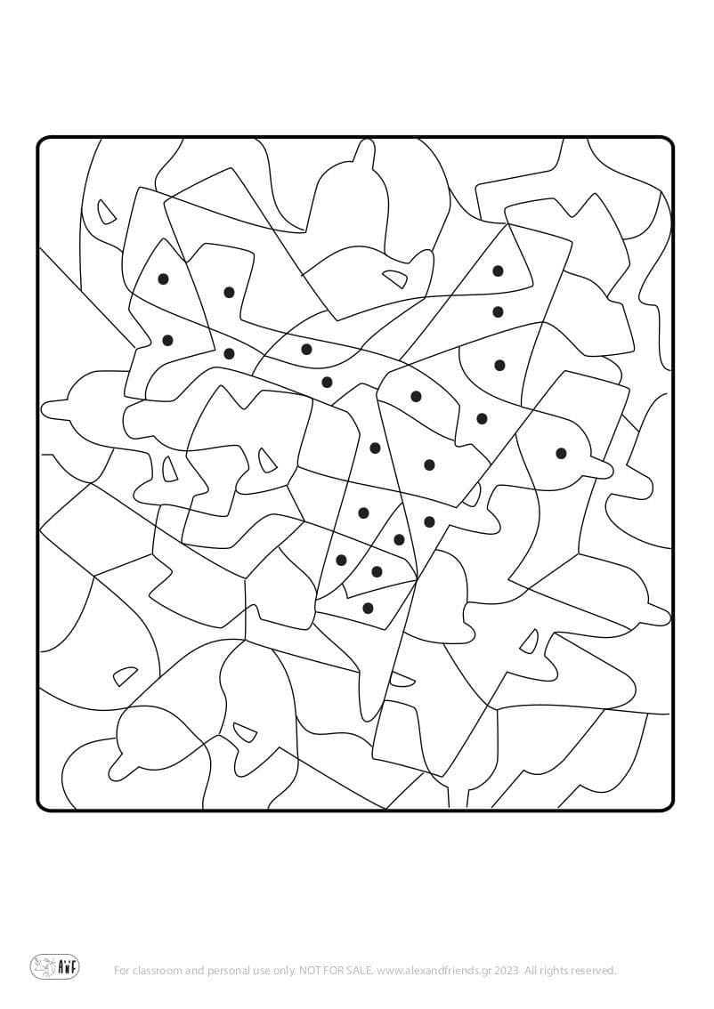 Coloring Puzzle - Aeroplane