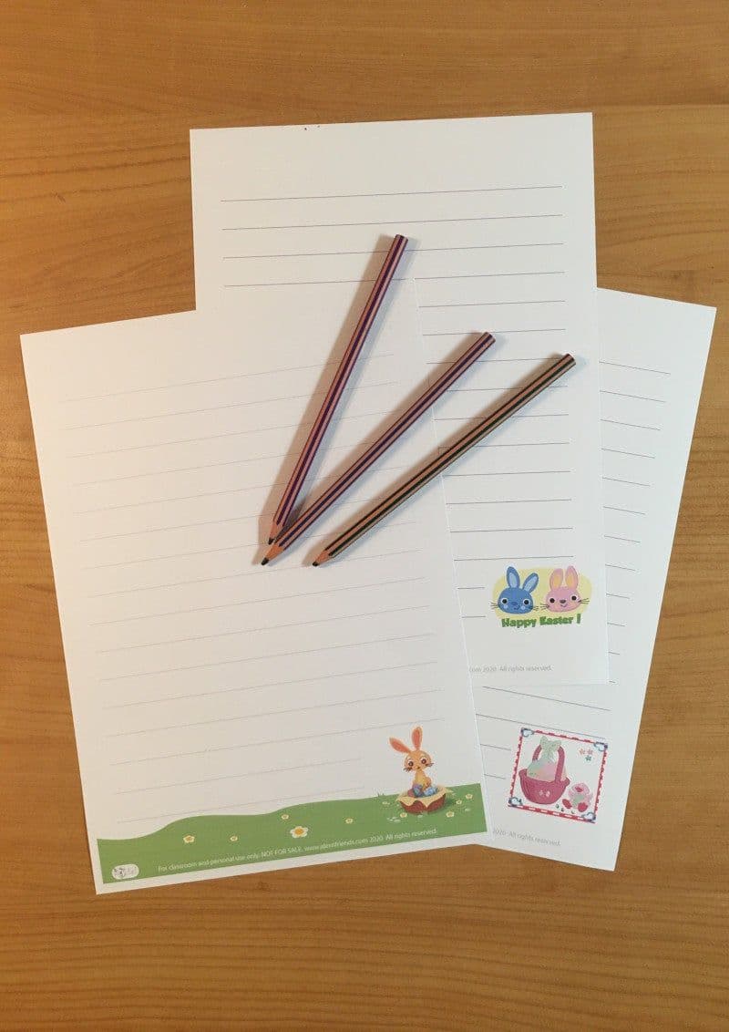 Free printable stationery for Easter for kids. 