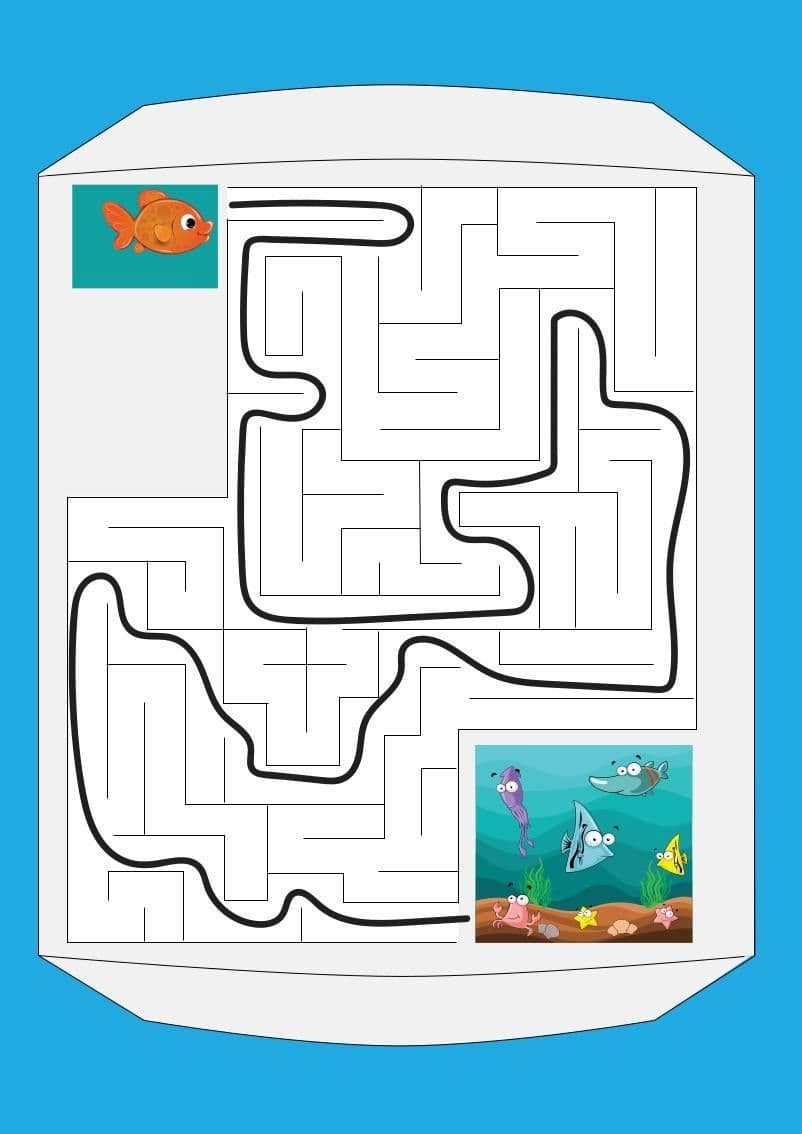 Educational material for toddlers. Free printable. Maze.