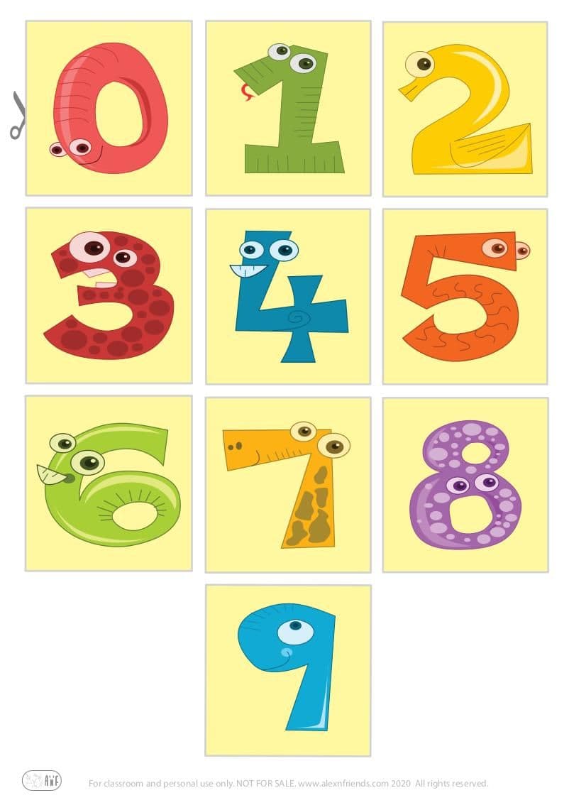 Numbers 0 to 9