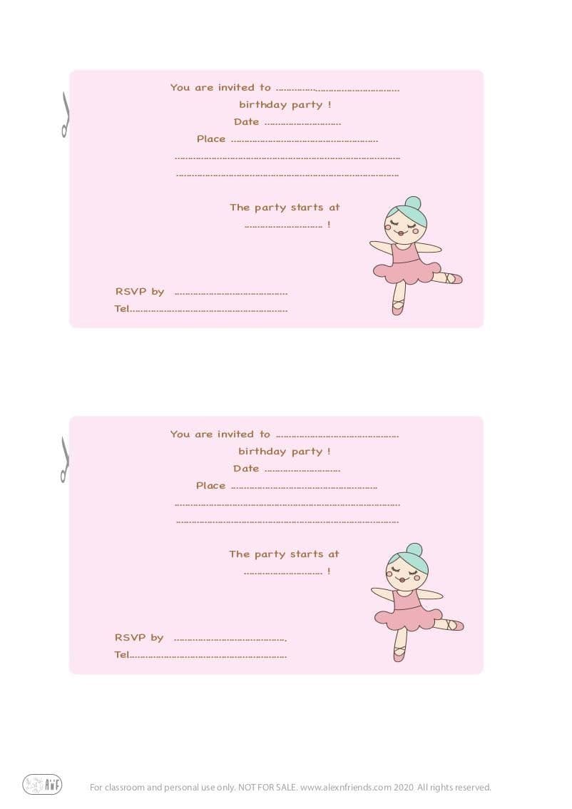 Invitation little ballerina