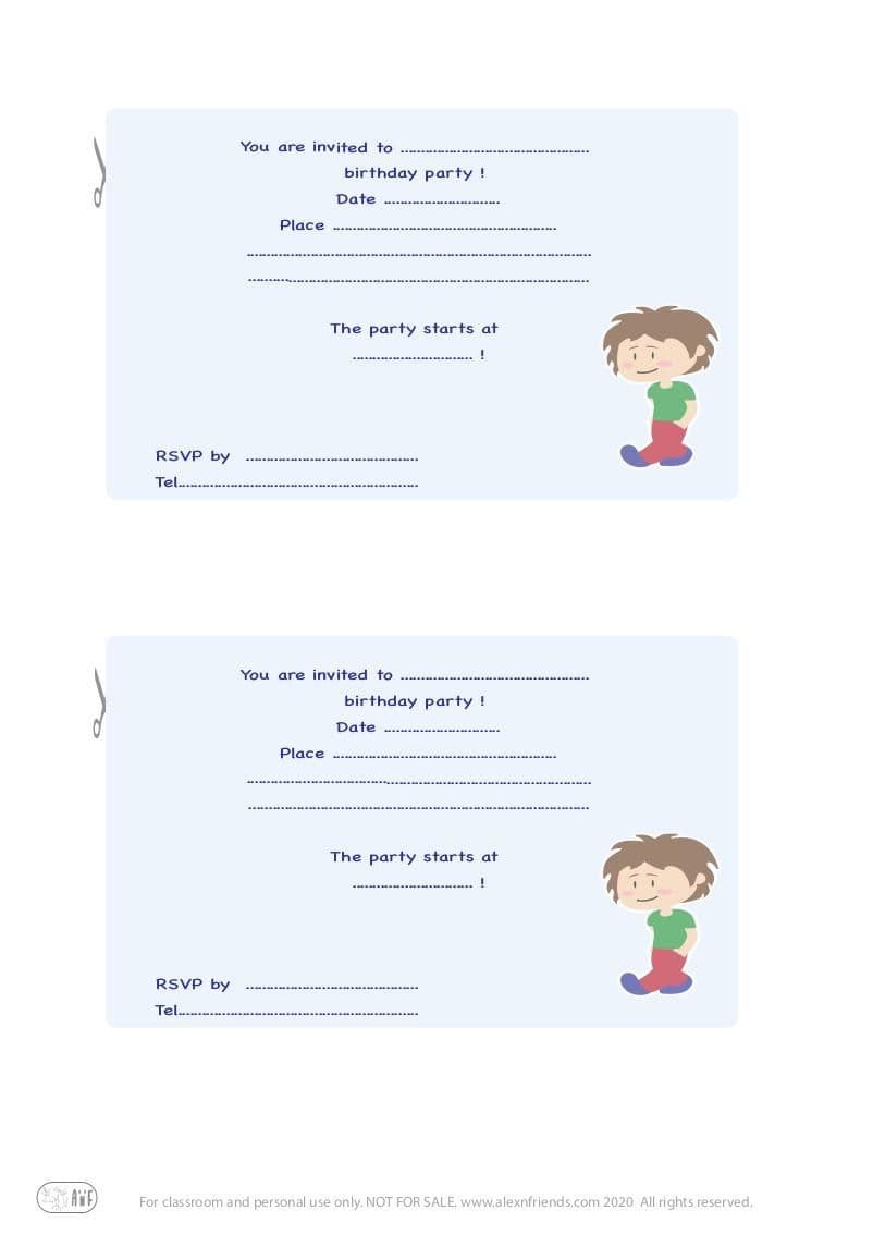 Invitation brown haired boy
