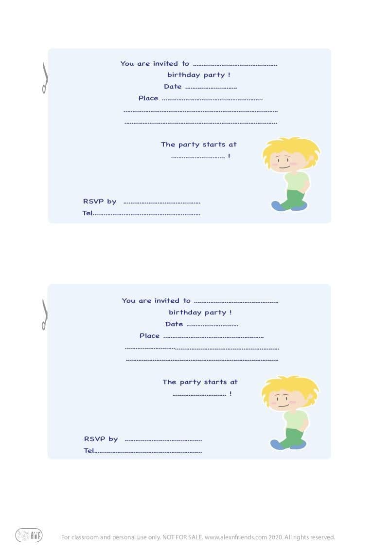 Invitation blond boy