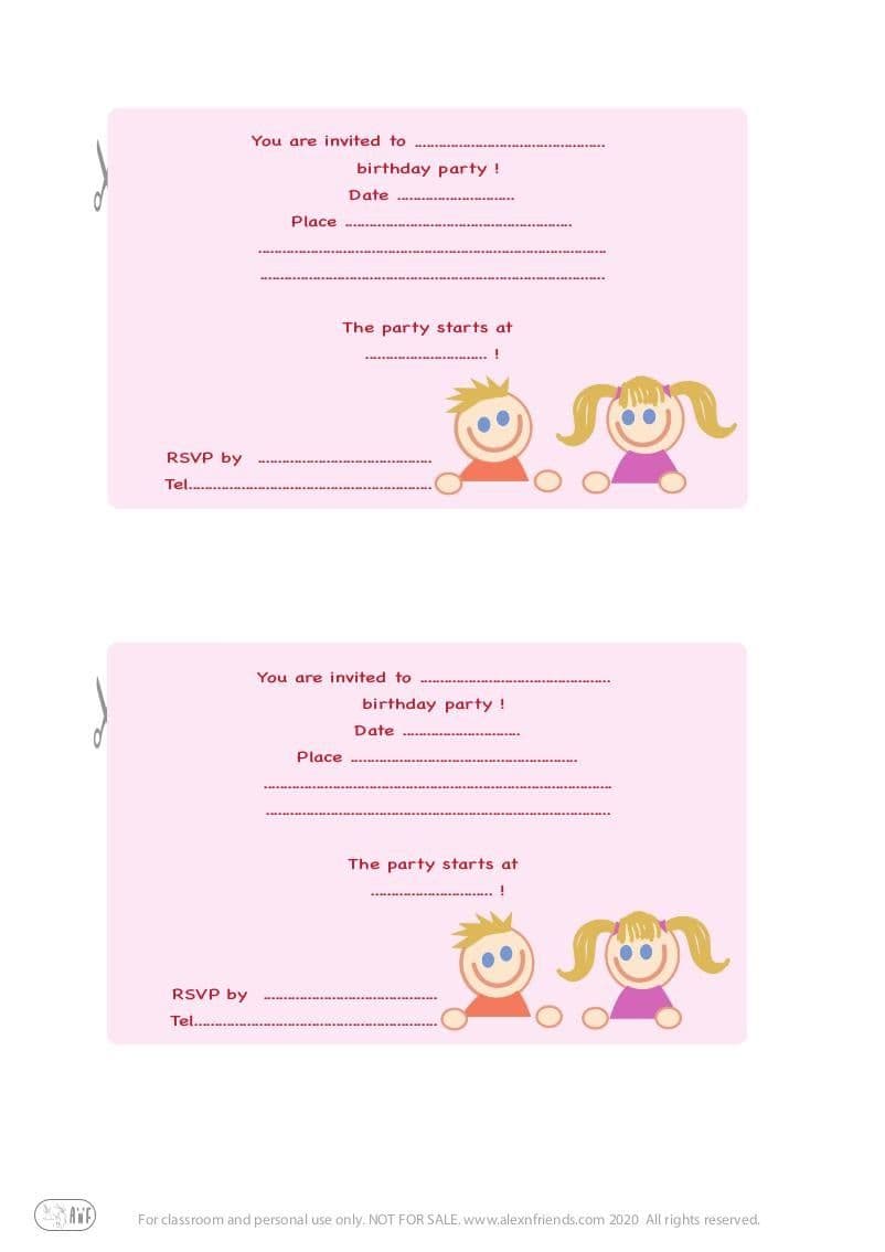 Invitation happy boy and girl
