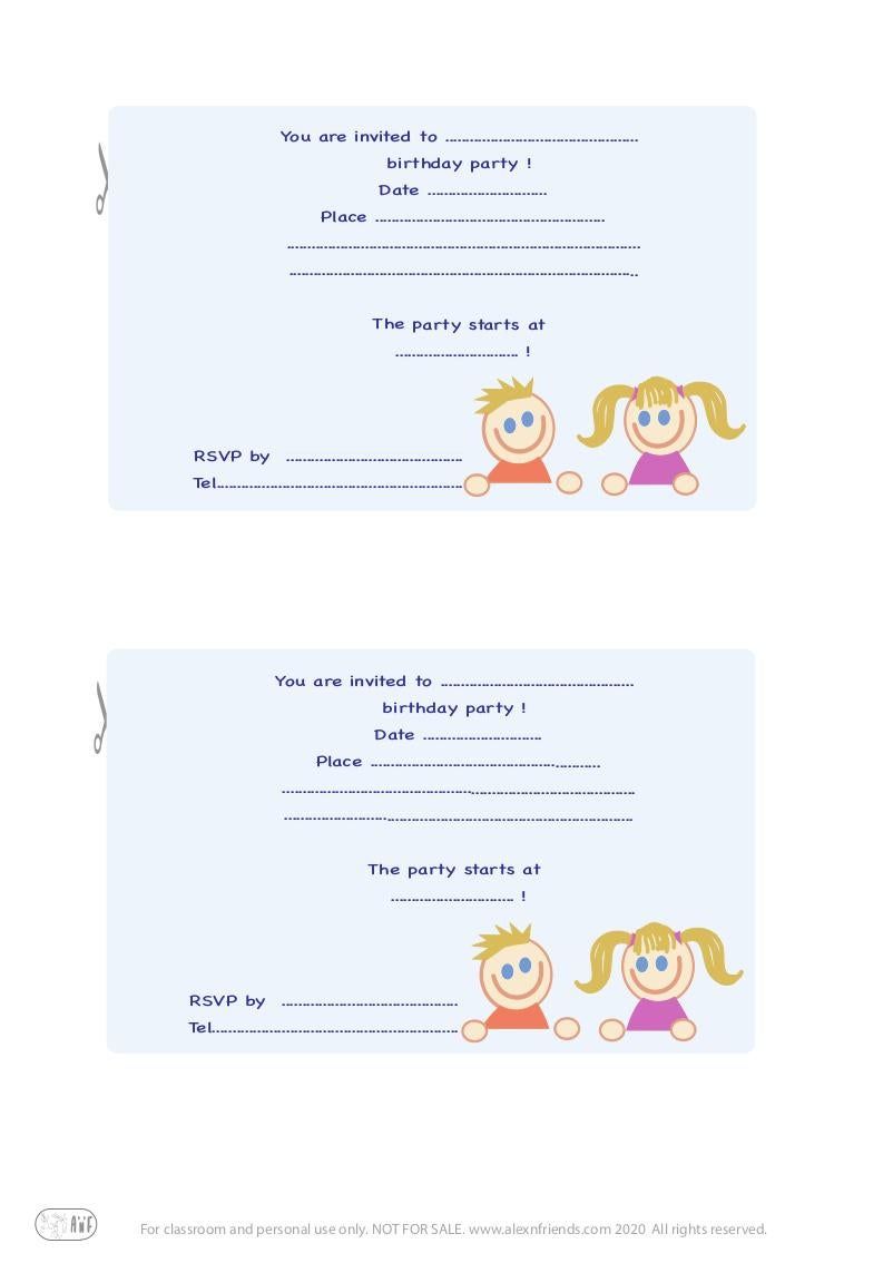 Invitation boy and girl
