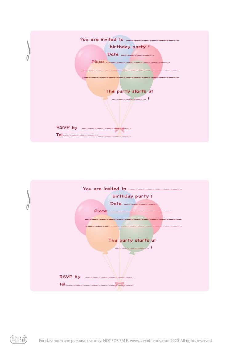 Invitation colorful balloons