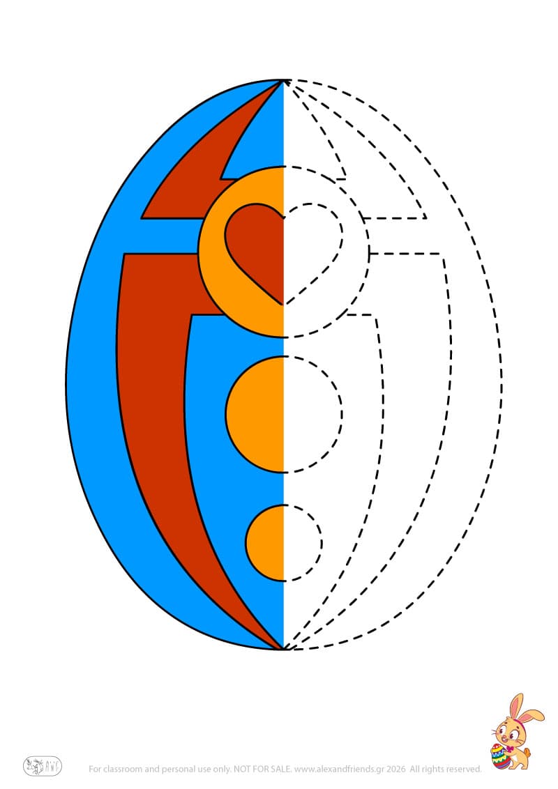 Easter Egg. Easter pre-writing worksheets for kids