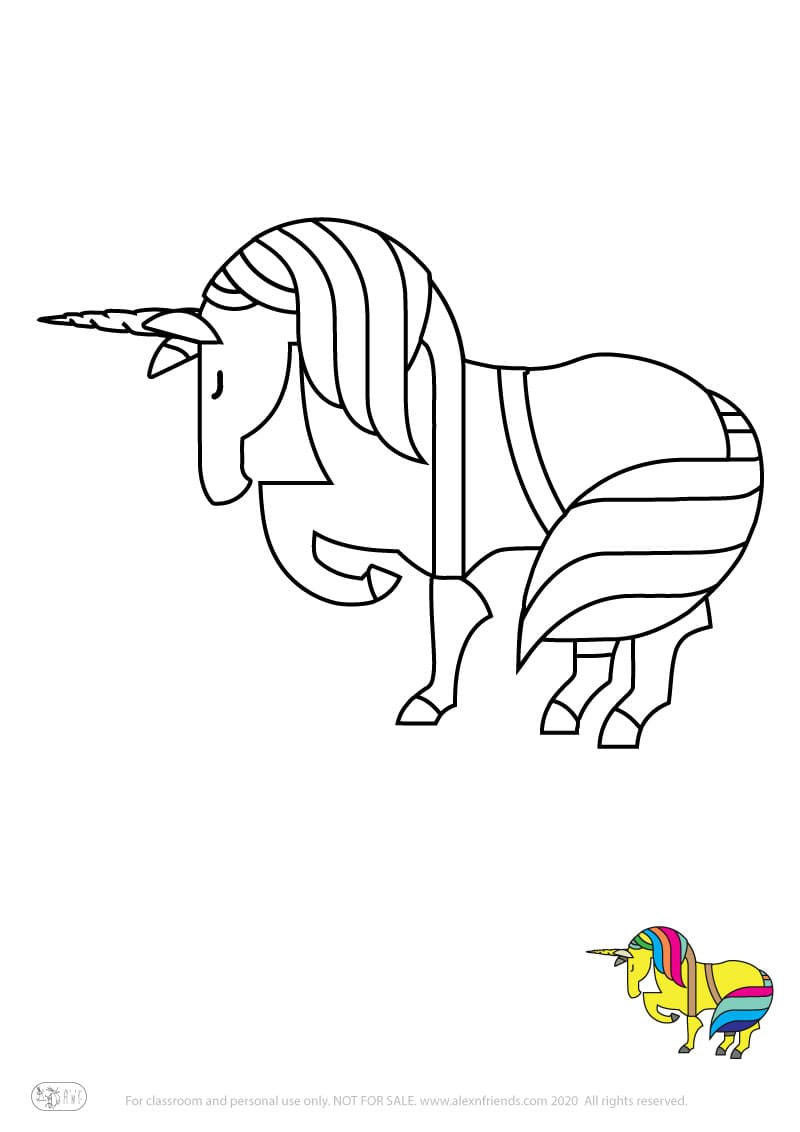 Εκπαιδευτική δραστηριότητα για παιδιά. Δωρεάν εκτυπώσιμο φύλλο ζωγραφικής με μονόκερως