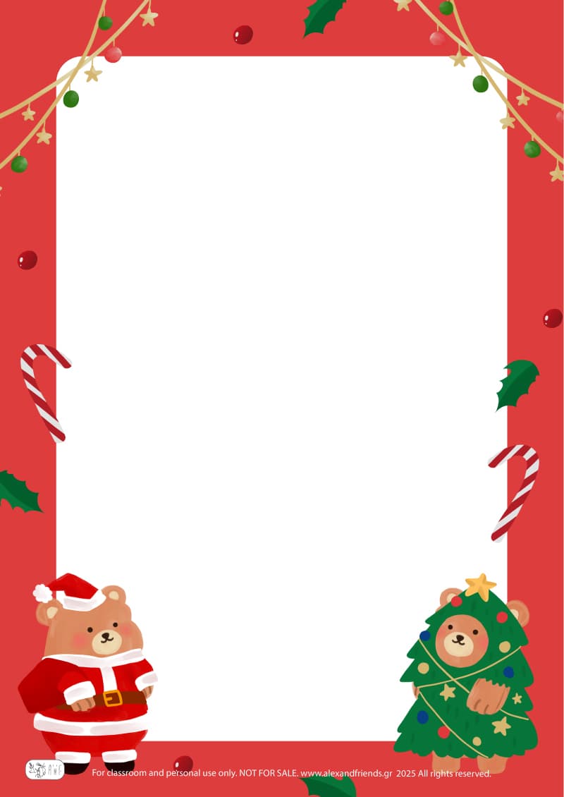 Christmas writing paper