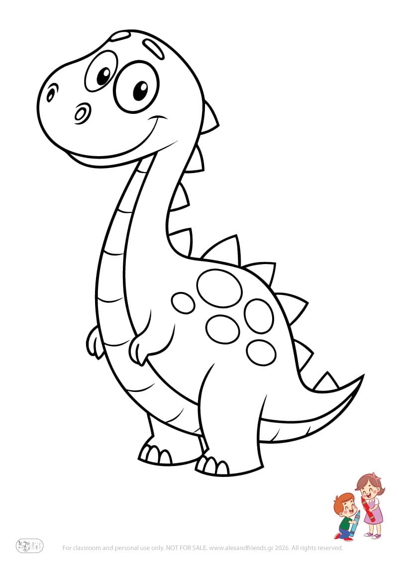 Dinosaur. Animal coloring pages for preschoolers