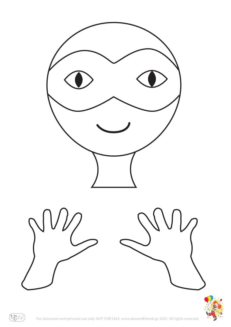 Το πρόσωπο και τα χέρια του Αρλεκίνου. Αποκριάτικη χειροτεχνία για προσχολική ηλικία.