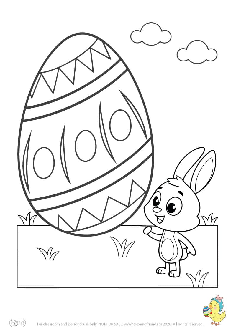 Bunny with big Easter egg