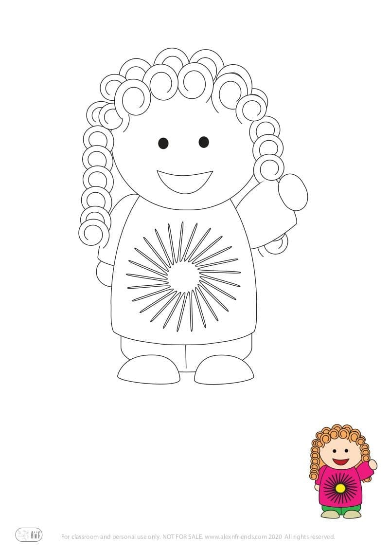 Learning activity for kids. Free printable coloring page of a girl