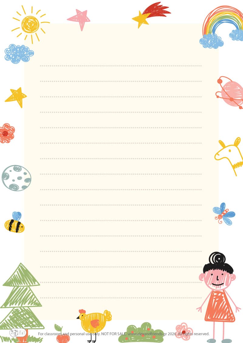 Writing paper - kids' drawings