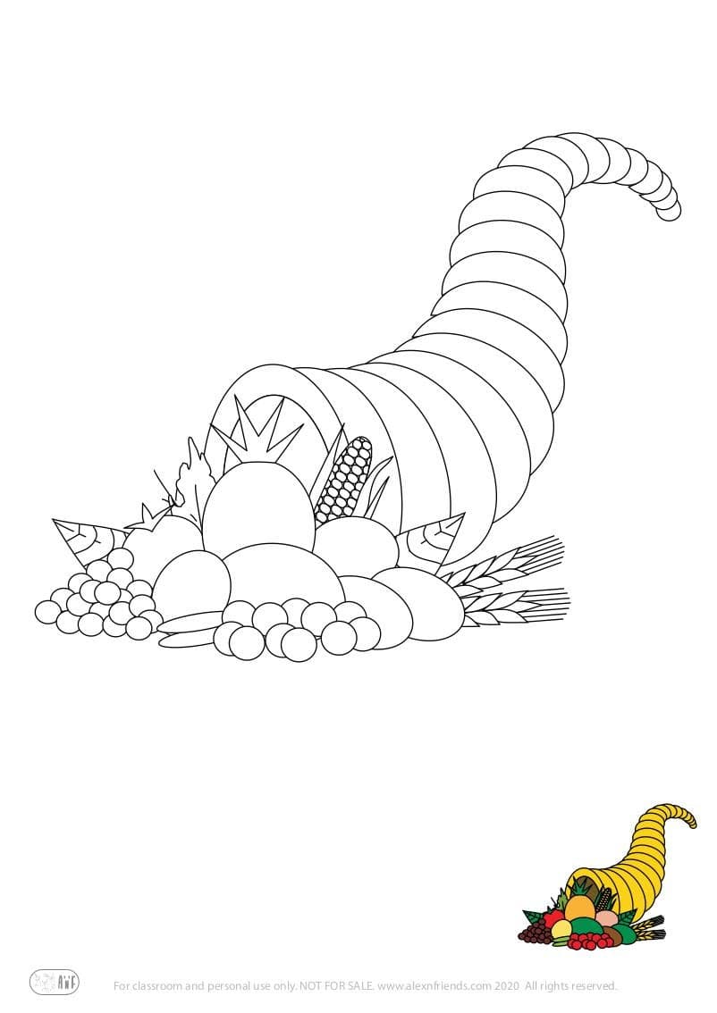 Learning activity for kids. Free printable coloring page of fruit and vegetables