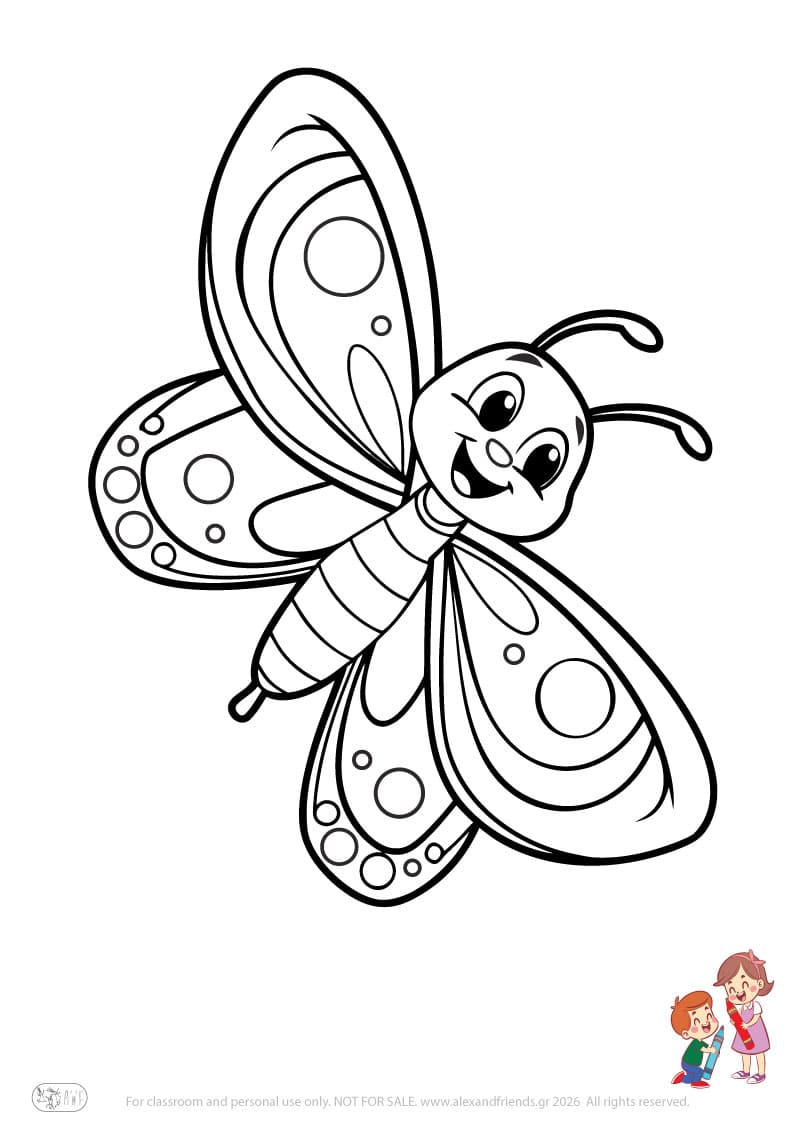 Butterfly. Simple coloring page printable for toddlers and preschoolers
