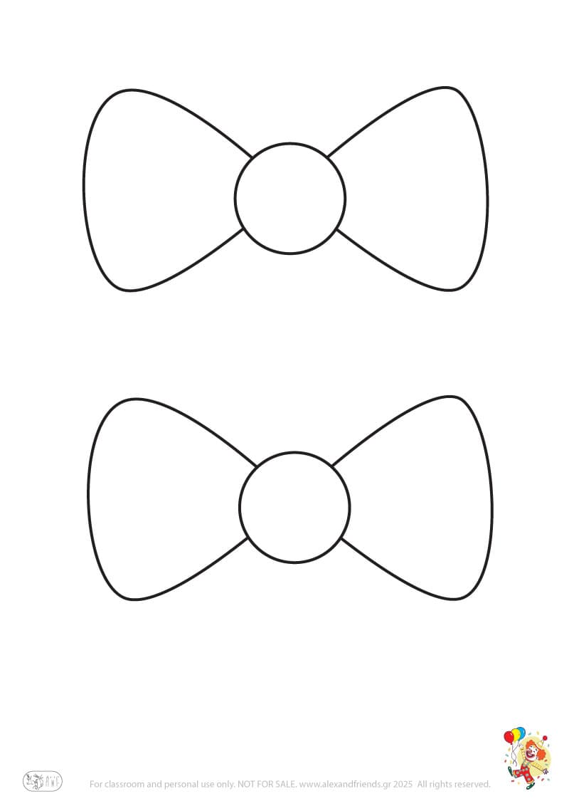 Αποκριάτικη χειροτεχνία με γραβάτα και παπιγιόν κλόουν για παιδιά προσχολικής ηλικίας