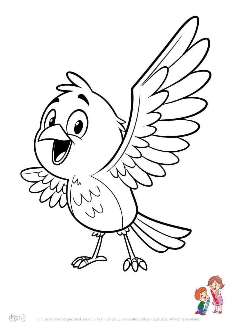 Bird. Animal coloring pages for preschoolers