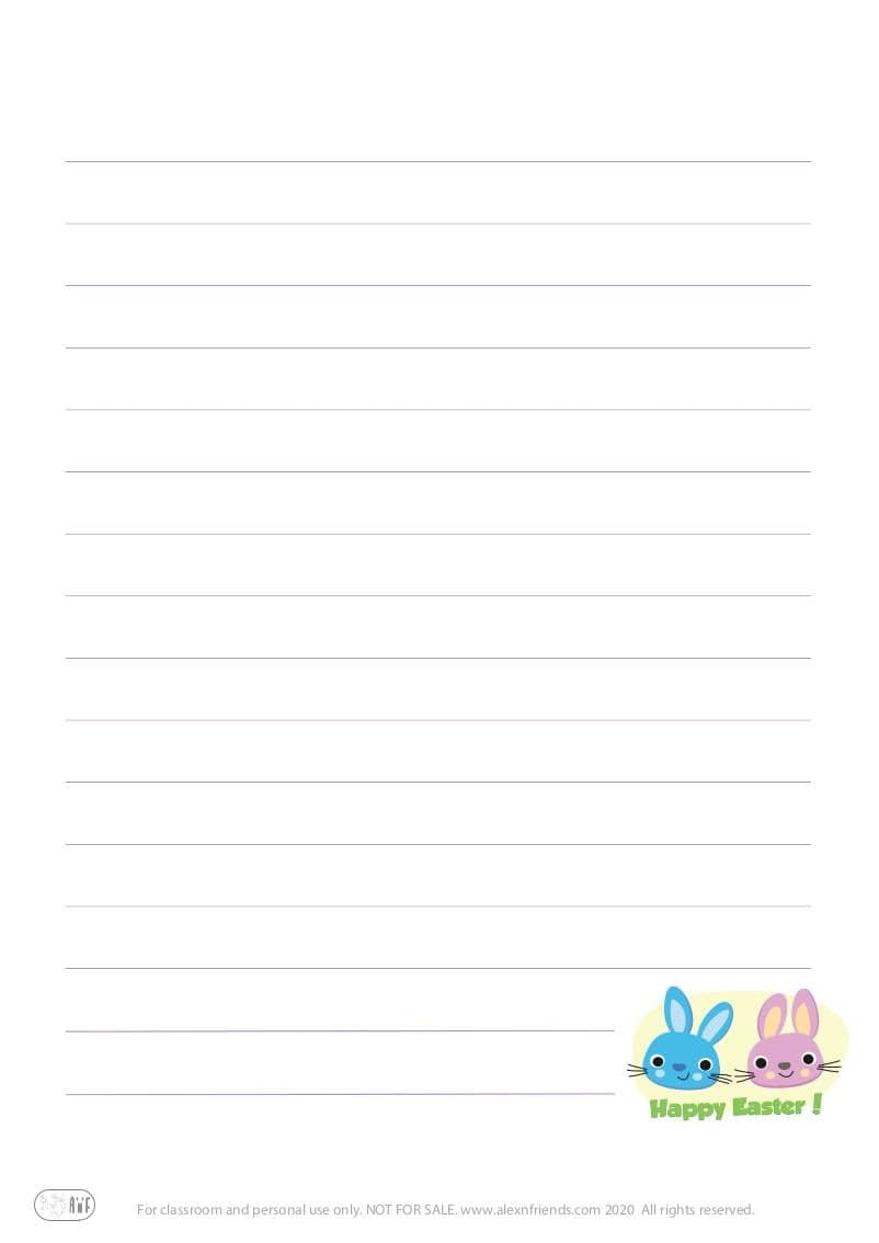 Free printable stationery for Easter for kids. Little bunny.