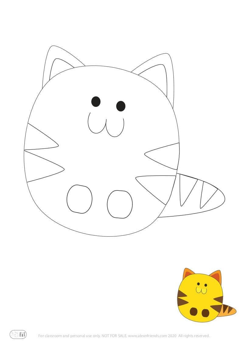 Learning activity for kids. Free printable coloring page of a cat