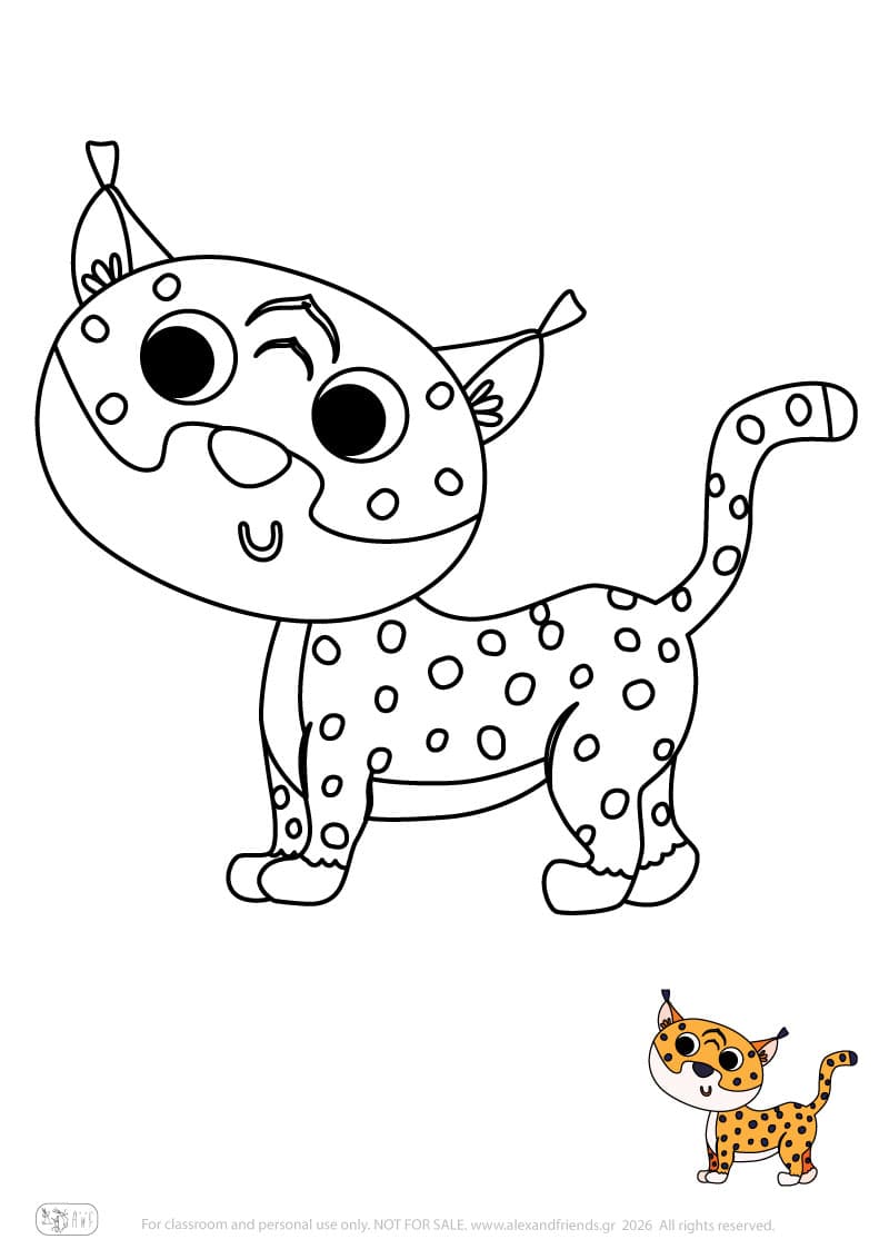 Leopard. Printable animal coloring pages for preschoolers collection – Alex'n'Friends